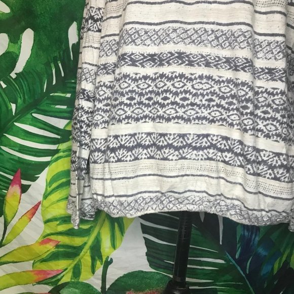 Lucky Brand Women's Medium Grey Beige Long Sleeve Boho Fall Cute Blouse - Picture 9 of 9